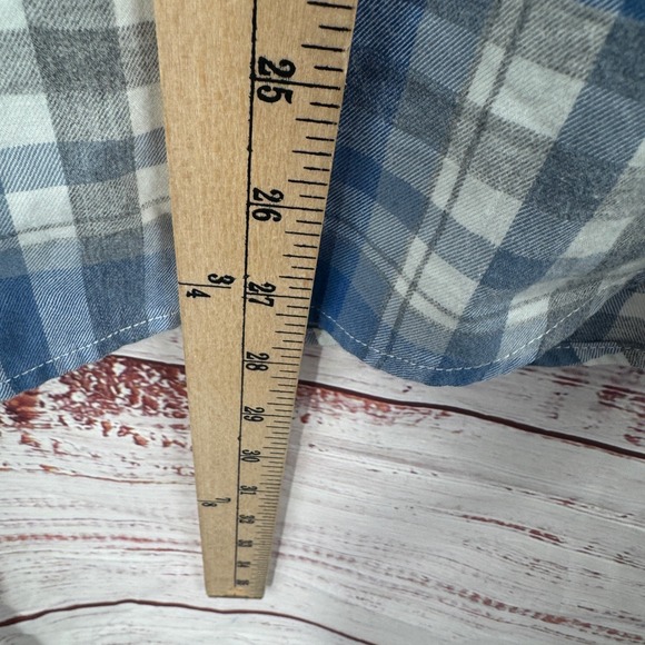 UNTUCKit Shirt Mens Large Slim Fit Blue Grey Plaid Long Sleeve Button Down - Picture 8 of 9